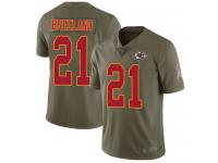#21 Limited Bashaud Breeland Olive Football Men's Jersey Kansas City Chiefs 2017 Salute to Service