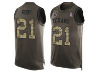 #21 Limited Bradley Roby Green Football Men's Jersey Houston Texans Salute to Service Tank Top