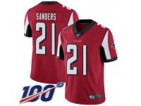 #21 Limited Deion Sanders Red Football Home Men's Jersey Atlanta Falcons Vapor Untouchable 100th Season