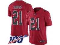 #21 Limited Deion Sanders Red Football Men's Jersey Atlanta Falcons Rush Vapor Untouchable 100th Season