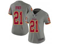 #21 Limited Earnest Byner Gray Football Women's Jersey Washington Redskins Inverted Legend