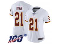 #21 Limited Earnest Byner White Football Road Women's Jersey Washington Redskins Vapor Untouchable 100th Season