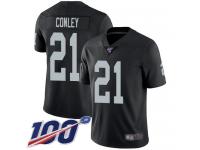 #21 Limited Gareon Conley Black Football Home Men's Jersey Oakland Raiders Vapor Untouchable 100th Season