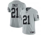 #21 Limited Gareon Conley Silver Football Youth Jersey Oakland Raiders Inverted Legend