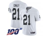 #21 Limited Gareon Conley White Football Road Men's Jersey Oakland Raiders Vapor Untouchable 100th Season