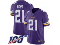 #21 Limited Mike Hughes Purple Football Home Men's Jersey Minnesota Vikings Vapor Untouchable 100th Season