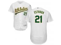 #21 Marco Estrada White Baseball Home Men's Jersey Oakland Athletics Flex Base