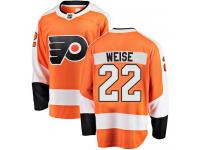 #22 Breakaway Dale Weise Orange NHL Home Youth Jersey Philadelphia Flyers