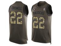 #22 Isaiah Crowell Green Football Men's Jersey Oakland Raiders Salute to Service Tank Top