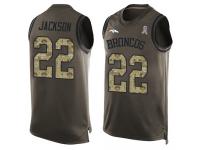 #22 Kareem Jackson Green Football Men's Jersey Denver Broncos Salute to Service Tank Top