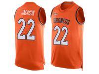 #22 Kareem Jackson Orange Football Men's Jersey Denver Broncos Player Name & Number Tank Top