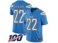 #22 Limited Justin Jackson Electric Blue Football Alternate Youth Jersey Los Angeles Chargers Vapor Untouchable 100th Season