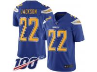 #22 Limited Justin Jackson Electric Blue Football Youth Jersey Los Angeles Chargers Rush Vapor Untouchable 100th Season