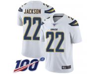 #22 Limited Justin Jackson White Football Road Youth Jersey Los Angeles Chargers Vapor Untouchable 100th Season