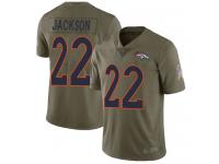 #22 Limited Kareem Jackson Olive Football Men's Jersey Denver Broncos 2017 Salute to Service