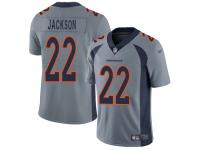 #22 Limited Kareem Jackson Silver Football Men's Jersey Denver Broncos Inverted Legend