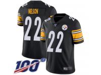 #22 Limited Steven Nelson Black Football Home Men's Jersey Pittsburgh Steelers Vapor Untouchable 100th Season