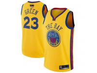 #23  Draymond Green Gold Basketball Men's Jersey Golden State Warriors City Edition 2019 Basketball Finals Bound