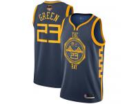 #23  Draymond Green Navy Blue Basketball Men's Jersey Golden State Warriors City Edition 2019 Basketball Finals Bound