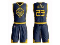 #23  Draymond Green Navy Blue Basketball Youth Golden State Warriors Suit City Edition 2019 Basketball Finals Bound