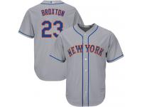 #23  Keon Broxton Men's Grey Baseball Jersey - Road New York Mets Cool Base