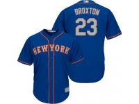 #23  Keon Broxton Men's Royal Blue Baseball Jersey - Alternate Road New York Mets Cool Base