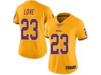 #23 Limited Bryce Love Gold Football Women's Jersey Washington Redskins Rush Vapor Untouchable