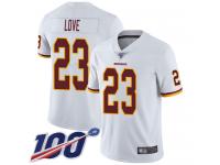 #23 Limited Bryce Love White Football Road Men's Jersey Washington Redskins Vapor Untouchable 100th Season