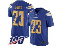 #23 Limited Rayshawn Jenkins Electric Blue Football Youth Jersey Los Angeles Chargers Rush Vapor Untouchable 100th Season