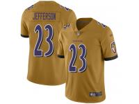 #23 Limited Tony Jefferson Gold Football Men's Jersey Baltimore Ravens Inverted Legend Vapor Rush