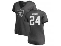 #24 Johnathan Abram Ash Football One Color Women's Oakland Raiders T-Shirt