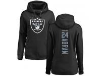 #24 Johnathan Abram Black Football Backer Women's Oakland Raiders Pullover Hoodie