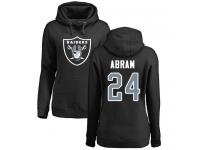 #24 Johnathan Abram Black Football Name & Number Logo Women's Oakland Raiders Pullover Hoodie