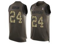 #24 Johnathan Abram Green Football Men's Jersey Oakland Raiders Salute to Service Tank Top