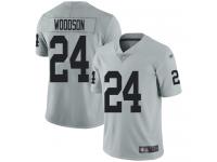 #24 Limited Charles Woodson Silver Football Men's Jersey Oakland Raiders Inverted Legend