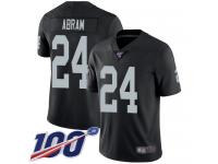 #24 Limited Johnathan Abram Black Football Home Men's Jersey Oakland Raiders Vapor Untouchable 100th Season