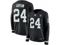 #24 Limited Johnathan Abram Black Football Women's Jersey Oakland Raiders Therma Long Sleeve