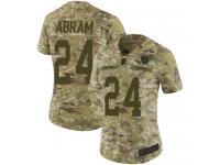 #24 Limited Johnathan Abram Camo Football Women's Jersey Oakland Raiders 2018 Salute to Service