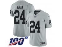 #24 Limited Johnathan Abram Silver Football Men's Jersey Oakland Raiders Inverted Legend 100th Season