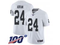 #24 Limited Johnathan Abram White Football Road Men's Jersey Oakland Raiders Vapor Untouchable 100th Season