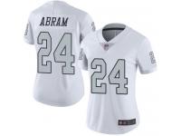 #24 Limited Johnathan Abram White Football Women's Jersey Oakland Raiders Rush Vapor Untouchable