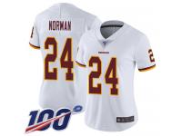 #24 Limited Josh Norman White Football Road Women's Jersey Washington Redskins Vapor Untouchable 100th Season