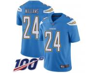 #24 Limited Trevor Williams Electric Blue Football Alternate Men's Jersey Los Angeles Chargers Vapor Untouchable 100th Season