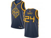 #24  Rick Barry Navy Blue Basketball Men's Jersey Golden State Warriors City Edition 2019 Basketball Finals Bound