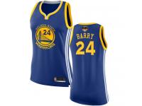 #24  Rick Barry Royal Blue Basketball Women's Jersey Golden State Warriors Icon Edition 2019 Basketball Finals Bound