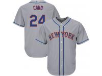#24  Robinson Cano Grey Baseball Road Men's Jersey New York Mets Cool Base