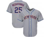 #25  Adeiny Hechavarria Men's Grey Baseball Jersey - Road New York Mets Cool Base