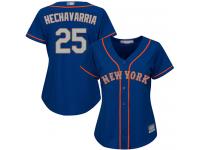 #25 Authentic Adeiny Hechavarria Women's Royal Blue Baseball Jersey - Alternate Road New York Mets Cool Base