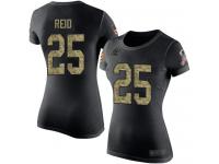 #25 Eric Reid Black Camo Football Salute to Service Women's Carolina Panthers T-Shirt