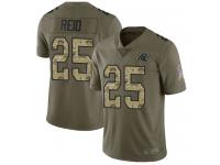 #25 Limited Eric Reid Olive Camo Football Youth Jersey Carolina Panthers 2017 Salute to Service